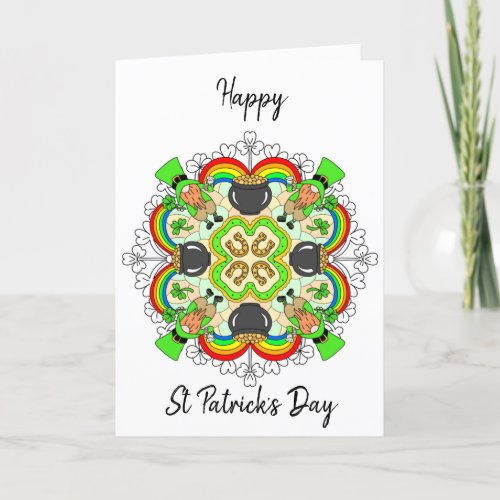 Personalized St Patricks Day Mandala  Holiday Card