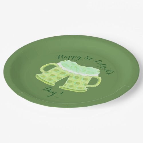 Personalized St_Patricks Day party green Paper Plates