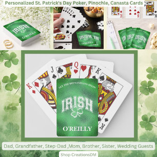 Personalized St. Patrick's Day Pinochle, Canasta & Poker Cards
