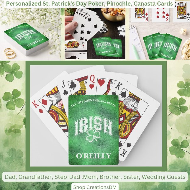 Personalized St. Patrick's Day Pinochle, Canasta & Poker Cards (Creator Uploaded)