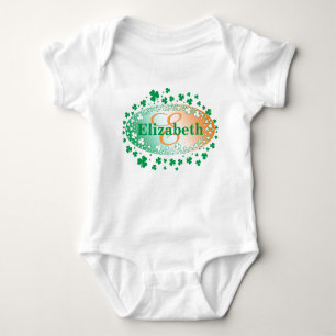 Personalized St Patrick's Day Shamrocks Baby Bodysuit