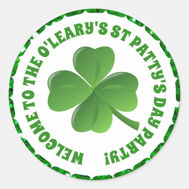 Personalized St Patricks Day Sticker (Front)