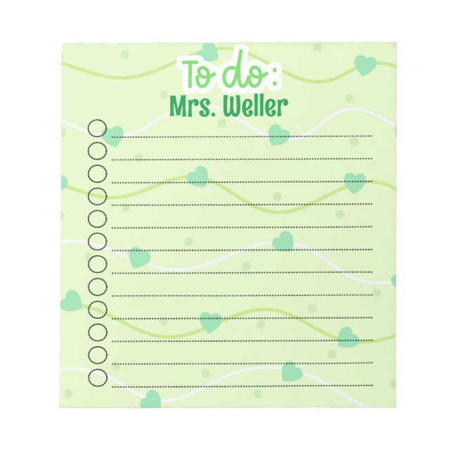 Personalized St. Patrick's Day To-Do List Notepad (Front)
