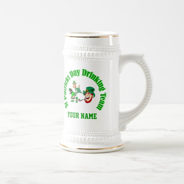 Personalized St Patrick's drinking team Beer Stein (Right)