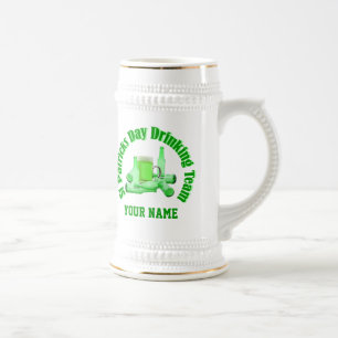 Personalized St Patrick's drinking team Beer Stein