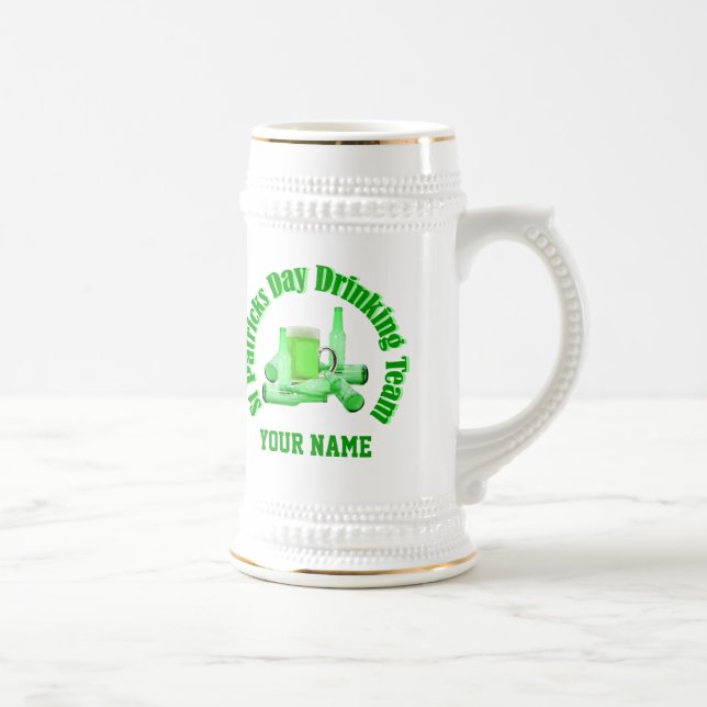 Personalized St Patrick's drinking team Beer Stein (Right)