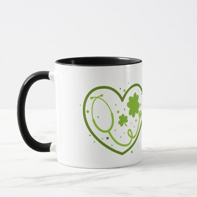 Personalized St. Patty's Day Nurse Gift Mug (Left)