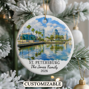 Personalized St. Petersburg Ornament, Florida Ceramic Ornament