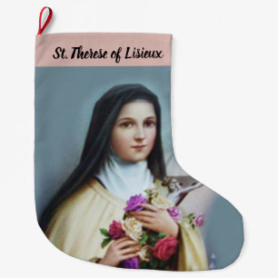 Personalized St. Therese the Little Flower Large Christmas Stocking
