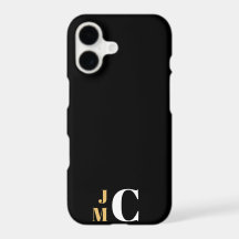 Personalized Stacked Initial, Black/Gold/White