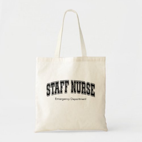 personalized staff nurse ER black graphic Tote Bag