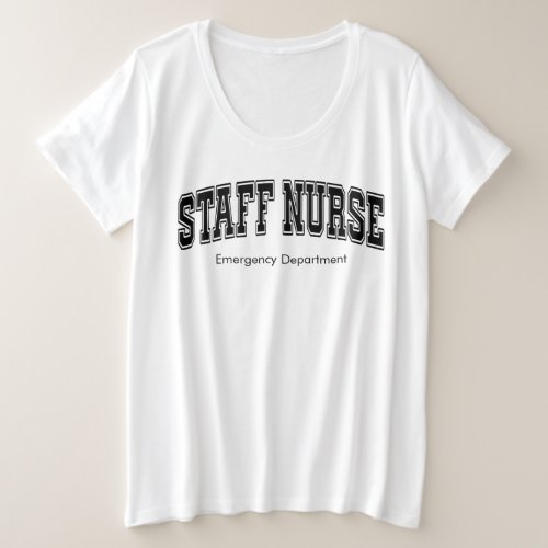 personalized staff nurse ER oversized graphic tee