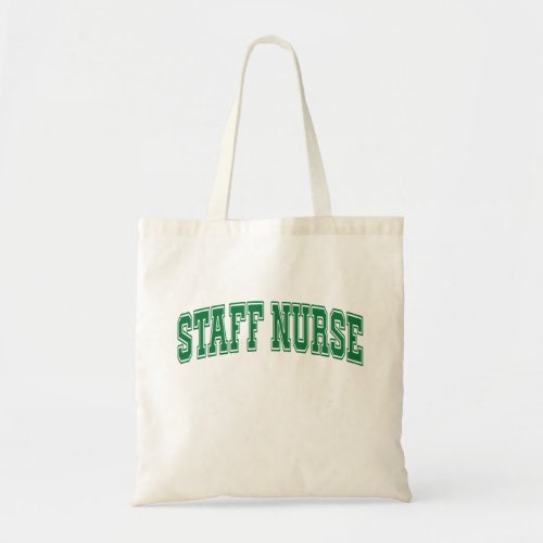 personalized staff nurse graphic green tote bag