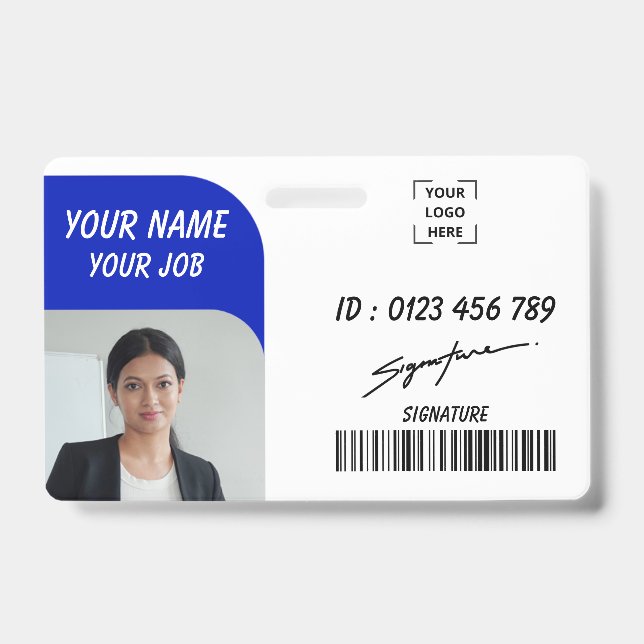 Personalized Staff Photo Name Badge (Front)