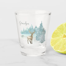 Personalized Stag Deer in Winter Woodland