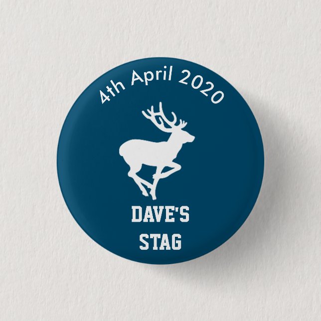 Personalized Stag Night Badge Button (Front)