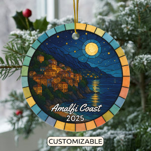 Personalized Stained Glass Amalfi Coast Ornament