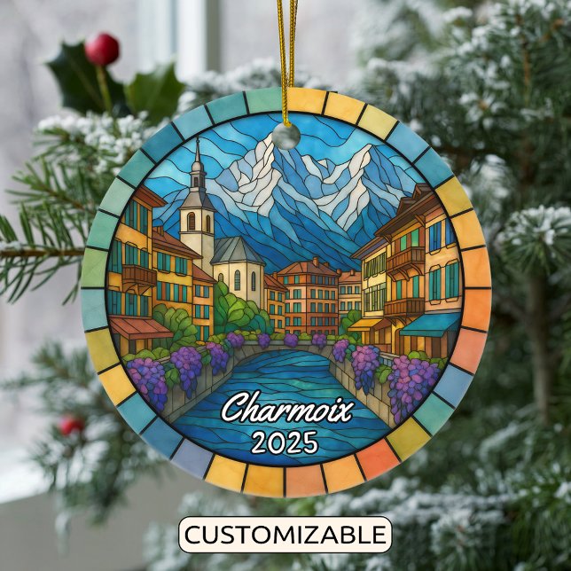 Personalized Stained Glass Charmoix Ornament (Creator Uploaded)