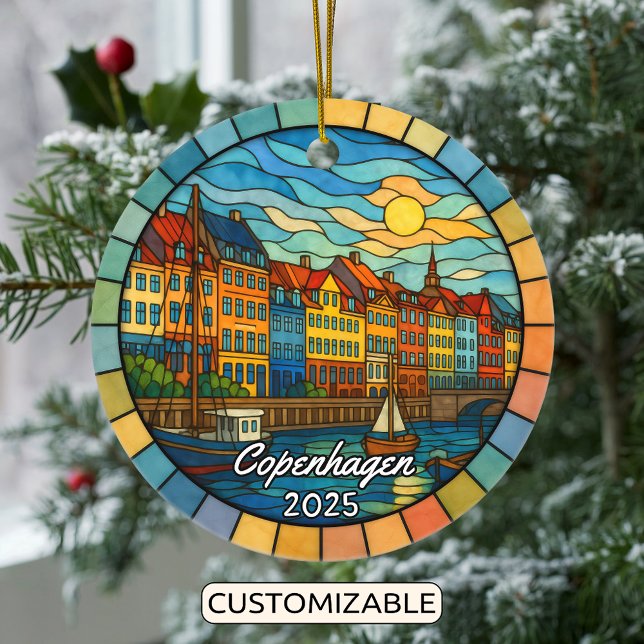 Personalized Stained Glass Copenhagen Ornament (Creator Uploaded)