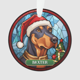 Personalized Stained Glass Doberman Ornament