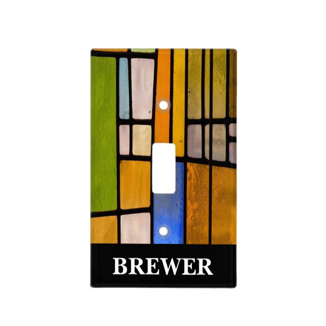 Personalized Stained Glass Light Switch Cover (Front)