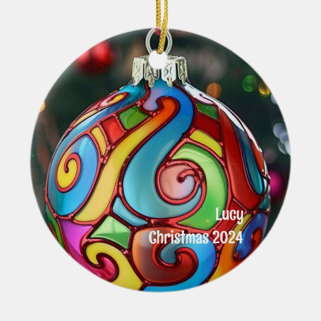 Personalized Stained glass Ornament (Front)