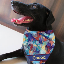 Personalized Stained Glass Pattern Dog Bandana