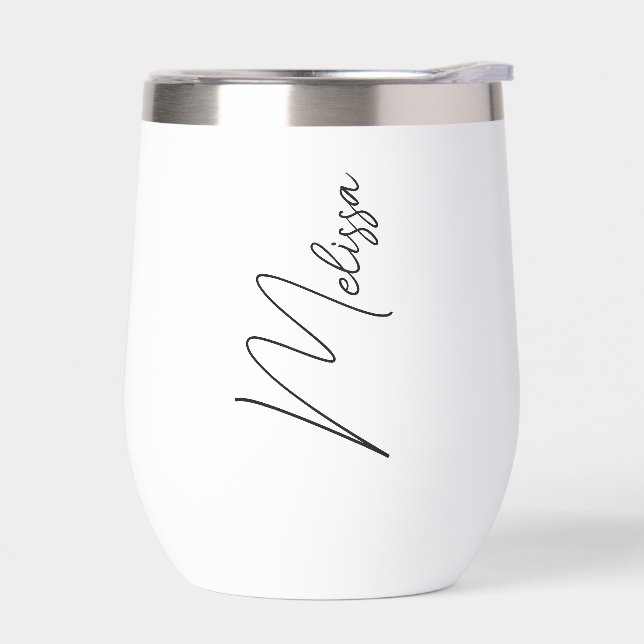 Personalized Stainless/ Coffee Cup/Bridesmaid Prop Thermal Wine Tumbler (Left)