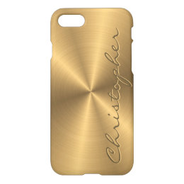 Personalized Stainless Steel Gold Metallic Radial iPhone 8/7 Case
