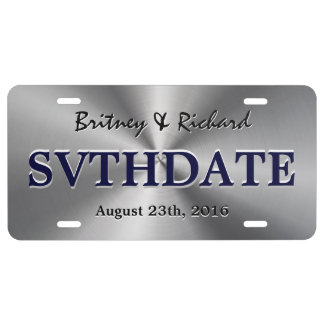 Personalized Stainless Steel Metallic Radial Look License Plate