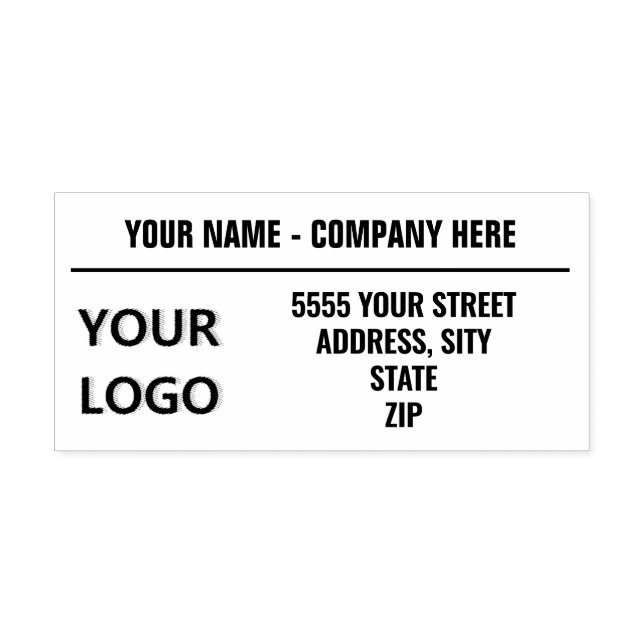 Personalized Stamp - Custom Name, Address and Logo (Design)
