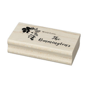 Personalized Stamp Tropical Flowers on White