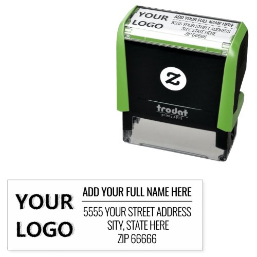 Personalized Stamp with Custom Logo Name Address