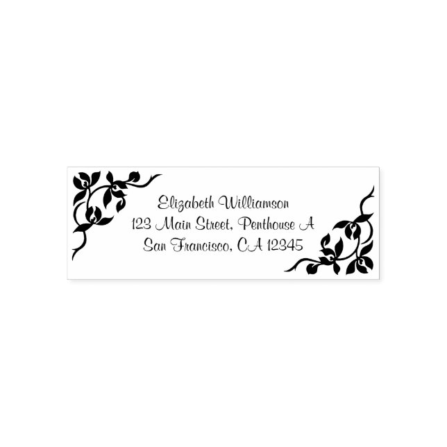 Personalized Stamp with Flowers and Leaves (Design)