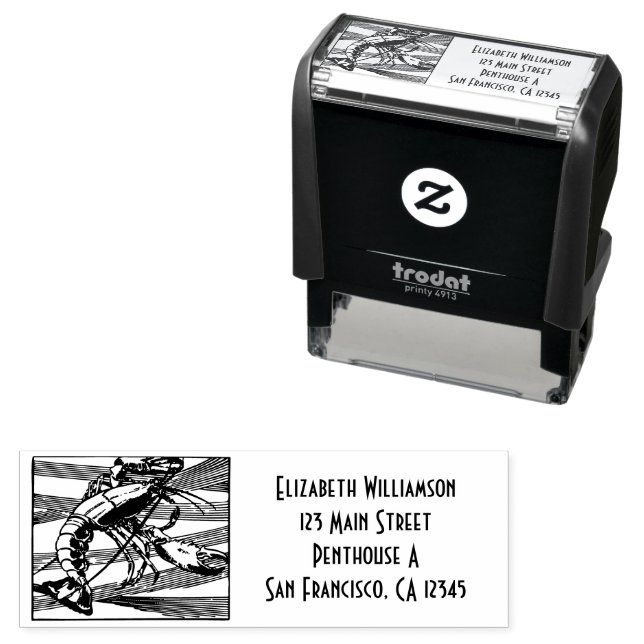 Personalized Stamp with Lobster in the Ocean (In Situ)