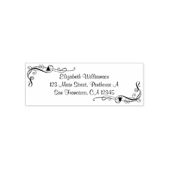 Personalized Stamp With Swirls With Flowers by InvitationCafe at Zazzle