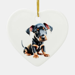 Personalized Standard Manchester Terrier Puppy Ceramic Ornament