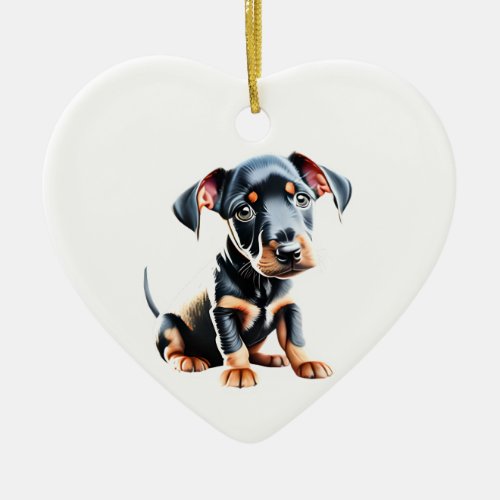 Personalized  Standard Manchester Terrier Puppy Ceramic Ornament