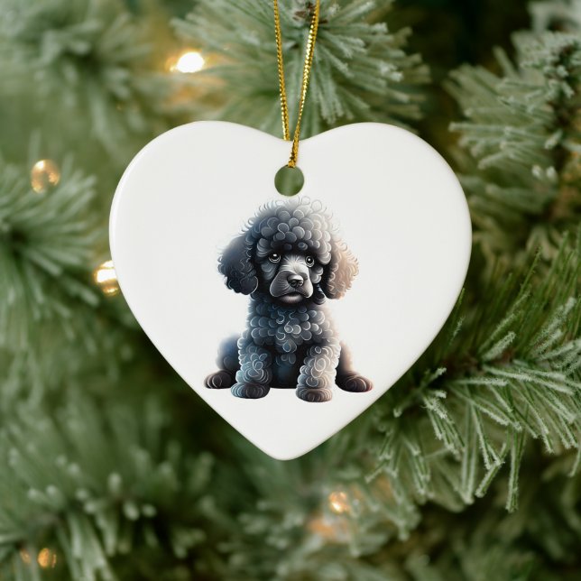 Personalized Standard Poodle Puppy Ceramic Ornament (Tree)