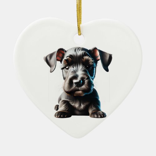 Personalized Standard Schnauzer Puppy Ceramic Ornament