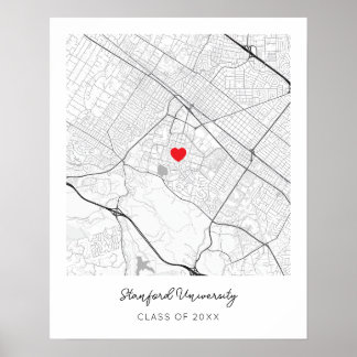 Personalized Stanford University Map Poster