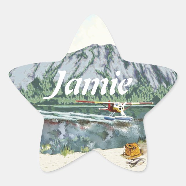 Personalized Star Alaskan Bush People Plane Sticker (Front)