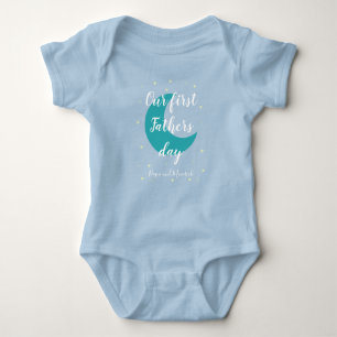 Personalized Star and Moon 1st Fathers day Baby Bodysuit
