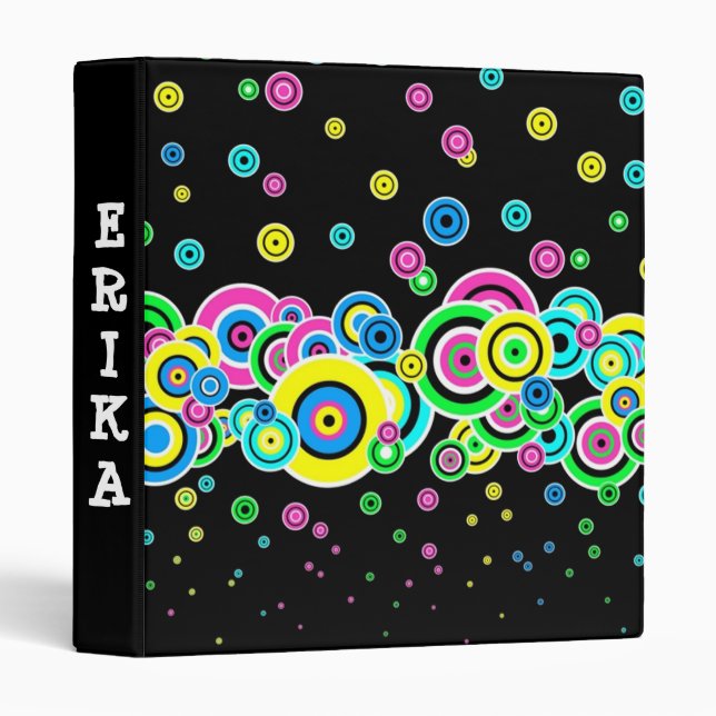 PERSONALIZED STAR AVERY BINDERS funky dots (Front/Spine)