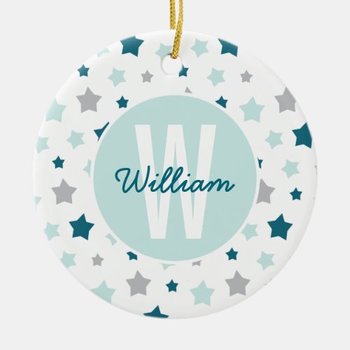 Personalized Star Baby Name Ceramic Ornament