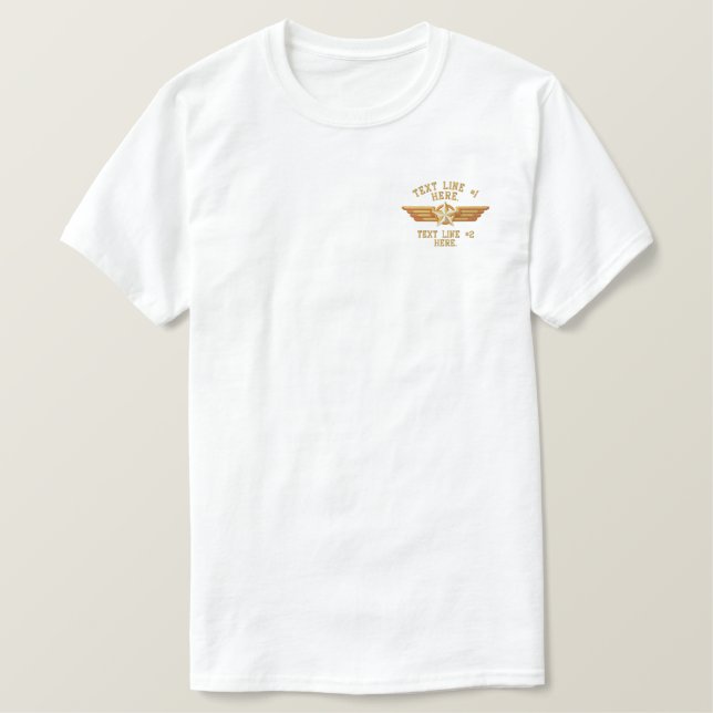 Personalized Star Badge Pilot Wings Embroidered Jacket (Design Front)