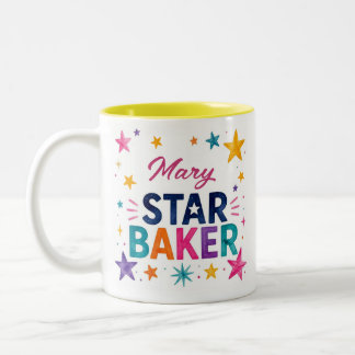 Personalized Star Baker Custom Name Baking Gift Two-Tone Coffee Mug