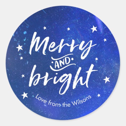 Personalized Star Christmas hand lettered stickers