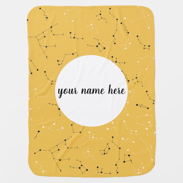 Personalized Star Constellation Baby Blanket (Front)