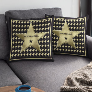 Personalized Star Family Home Movie Theater Throw Pillow
